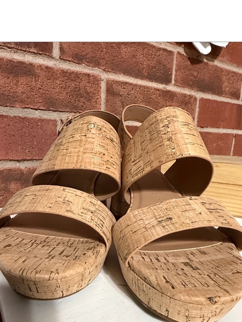 AEROSOLES Natural Cork Platform Sandals - Tan